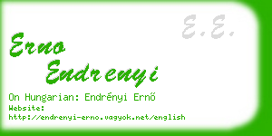 erno endrenyi business card